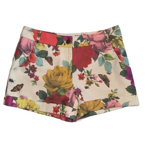 Ted Baker London Gleeso Printed Canvas Floral Shorts Lined Size 2